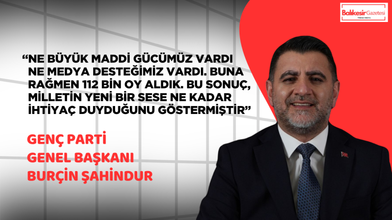 Genç Parti Lideri Burçin Şahindur: “Biz Pazarlıkların Değil Milletin Oyuyla Ayakta Kalan Bir Partiyiz”