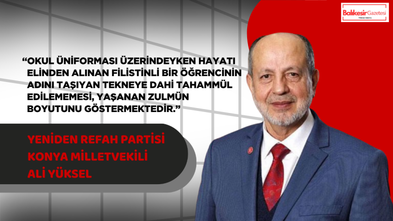 Ali Yüksel: Sumud Filosuna Müdahale Mazlumların Yaşam Hakkına Yönelmiş Açık Bir Hukuksuzluktur