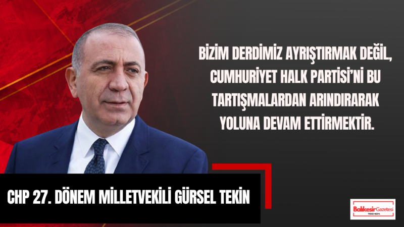 Gürsel Tekin: CHP’nin Kurumsal Kimliğini Korumak İçin Sorunları Açıkça Konuşmak Zorundayız