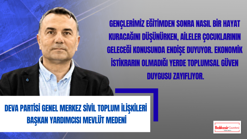 Mevlüt Medeni: Enflasyon Toplumsal Dayanışmayı ve Sosyal Yapıyı da Etkiliyor