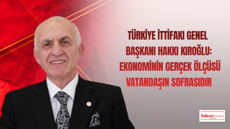 Hakkı Kıroğlu: Milletin Refahını Önceleyen Bir Ekonomi Anlayışı Şarttır