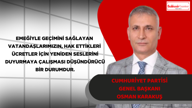 Osman Karakuş: Madencilerin Beklentisi Artık Karşılık Bulmalı
