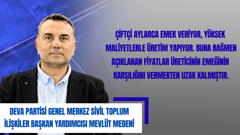 Mevlüt Medeni: “Açıklanan Hububat Fiyatları Çiftçinin Beklentisinin Çok Altında Kaldı”